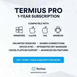Подписка Termius Pro на 1 год — личный аккаунт (глобальный)