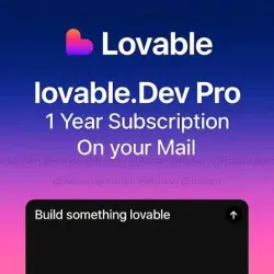 Lovable Pro: Over 300 credits in your account, for one year. (Activated in your account)