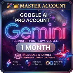 GOOGLE AI PRO ACCOUNT (OMNI, FLOW, VEO, NANO BANANA...) | 1 MONTH MASTER ACCOUNT.