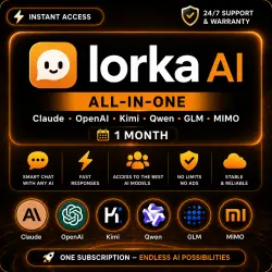 LORKA AI | All in one (Claude, OpenAI, Kimi, Qwen, GLM, MIMO) | 1 month |