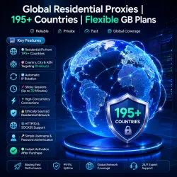 Residential Proxies | 195+ Countries | Flexible GB Plans