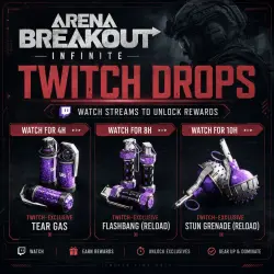 Arena Breakout: Infinite 3/3 Biohazard Loot Rush Drops 3*Skin,Flashbang+ Stun Grenade+Tear Gas