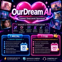 OurDream AI | 1 месяц • 1 год | Мгновенный доступ | Круглосуточная поддержка и