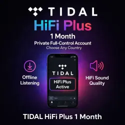 TIDAL HiFi Plus 1 Month – Private Full‑Control Account | Choose Any Country