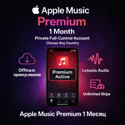 Apple Music Premium 1 Month – Private Full‑Control Account | Choose Any Country