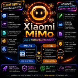 Xiaomi MiMo AI | 1 месяц • 1 год | Мгновенный доступ | Поддержка 24/7 и