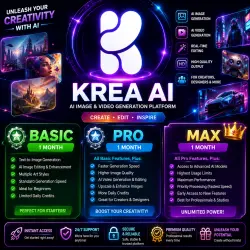 Krea AI | Basic • Pro • Max | 1 Month | AI Image & Video Generation | Instant Access | 24/7 Support