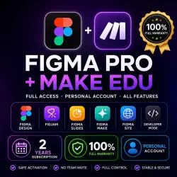 Figma Pro + Make EDU – 2 года | Личный аккаунт | Полный доступ | Полная  Создавайте без ог
