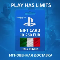 Карта пополнения Италия PlayStation Store 10-250 EUR