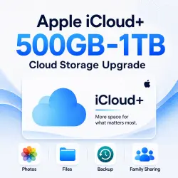 Apple iCloud+ 500GB, 1TB Upgrade (Family Sharing) –  & Affordable
