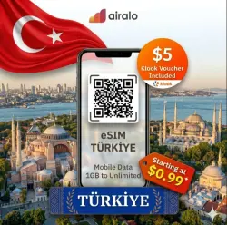 eSIM ТУРЦИЯ – СТАМБУЛ AIRALO/SAILY 5 ГБ – неограниченные данные о поездках