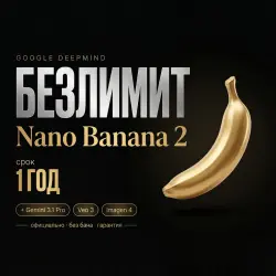 БЕЗЛИМИТ • Nano Banana 2 PRO [1 ГОД] • через Lovable • Без входа