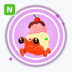 Ice Cream Hermit Crab | Ultra Rare, Neon | Adopt Me! — Roblox, лот №211543