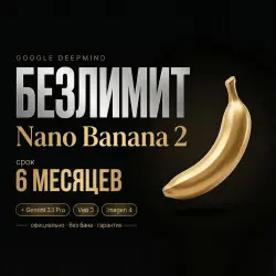 БЕЗЛИМИТ • Nano Banana 2 PRO [6 МЕСЯЦЕВ] • через Lovable • Без входа
