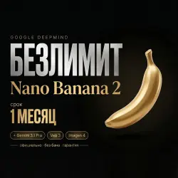 БЕЗЛИМИТ • Nano Banana 2 PRO [1 МЕСЯЦ] • через Lovable • Без входа