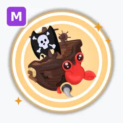 Pirate Hermit Crab | Legendary, Mega Neon | Adopt Me! — Roblox, лот №212523