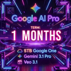 Google AI Pro | 1 Months | 5 ТB + Gemini Pro | No login required.