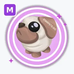 Snowball Pug | Ultra Rare, Mega Neon | Adopt Me!