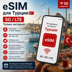 eSIM для Турции 5G/LTE | Только интернет | eSIM