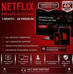 Netflix 4K Ultra HD [1 Month] – Private Profile (TV Compatible)