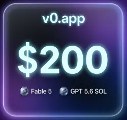 V0.APP • $200 + TEAM • CLAUDE FABLE 5, GPT 5.6 SOL, OPUS 4.8, SONNET 5 • ПОЛНЫЙ ДОСТУП