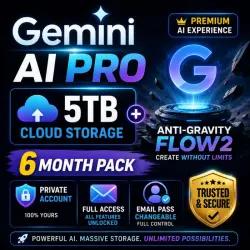 Gemini AI Pro + 5 ТБ хранилища + Anti‑Gravity Flow — 6 месяцев — Личный аккаун