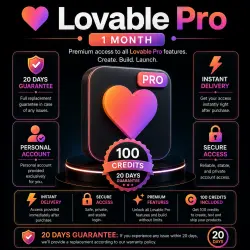 Lovable Pro | 100 Credits | Premium AI App Builder | Instant Access