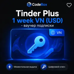 Tinder Plus 1 week VN (USD) - subscription voucher