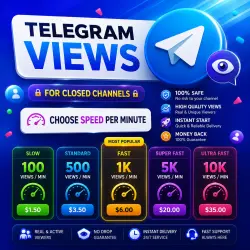 Telegram Views - [For closed channels] [Choose speed per minute]
