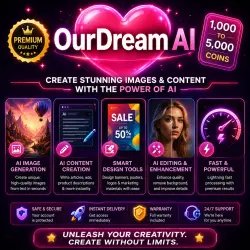 OurDream AI Premium | 1000–5000 монет | Создавайте потрясающие AI-изображения, цифровое искусство