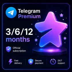 Telegram Premium 3/6/12 months via @Username 24/7