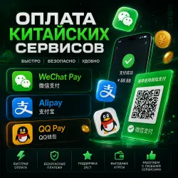 Оплата китайских сервисов | WeChat Pay / Alipay / QQ Pay