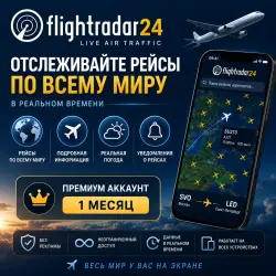 Подписка на золотой аккаунт Flightradar24 на 1 месяц
