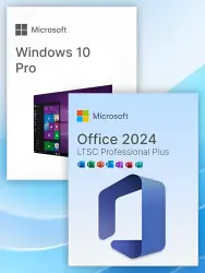 Microsoft Windows 10 Pro + Microsoft Office 2024 Pro Plus LTSC Key Set, 1 PC activation