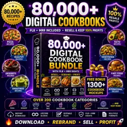 80 000+ Рецептов | 200+ Кулинарных Книг | PLR/MRR Набор для Перепродажи