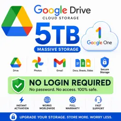 Google Drive 5TB Cloud Storage | Google One | No Login