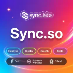Sync.so Hobbyist/Creator/Growth/Scale 1M | Upgrade | + Warranty
