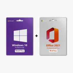 Set of keys Microsoft Windows 10 pro + Microsoft Office 2021 pro plus LTSC, for 1 PC
