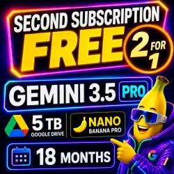 GEMINI AI Pro 12 Months | No Login Required | 5TB Cloud Storage | Nano Banana PRO | *Get a 2nd One F