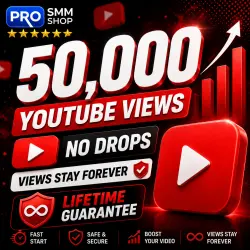 50000 YouTube views. Non Drop. Lifetime