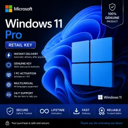 Ключ активации Windows 11 Pro | Розничная | Мгновенная цифровая доставка