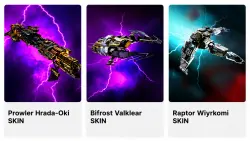 3/3 скина кораблей Prowler Hrada-Oki, Bifrost Valklear, Raptor Wiyrkomi