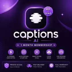 Captions.ai Max / Scale Membership | 1 Month | Private Access |