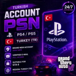 Turkish PSN Account for PS4/PS5 (Türkiye, TR) — NEW + Email | Instant Delivery 24/7 | 7 Sales