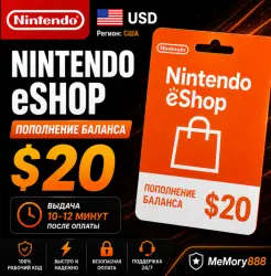 Nintendo eShop USD $20 | Код пополнения баланса