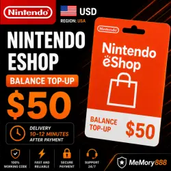 Nintendo eShop USD $50 | Balance Top Up Code