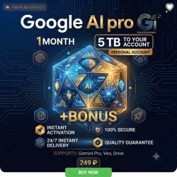 Google AI Pro | 1 Month | 5TB + Gemini Pro + Veo + Nano Banana | No login.