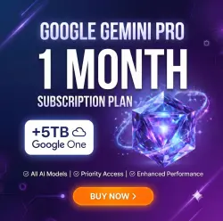 Google AI Pro (1 Month) | 5TB Storage + Gemini Pro + Veo |  Activation