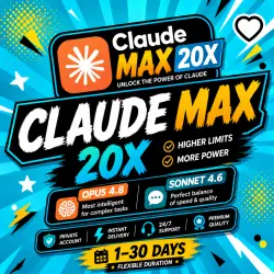 Claude Max 20X 1M: Claude Opus 4.8, Sonet 4.6 | OFFICIAL, FULL WARRANTY