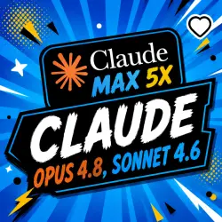 Claude Max 5X 1M: Claude Opus 4.8, Sonet 4.6 | OFFICIAL, FULL WARRANTY
